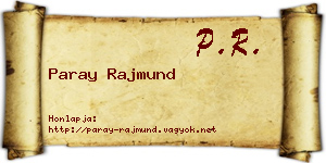 Paray Rajmund névjegykártya